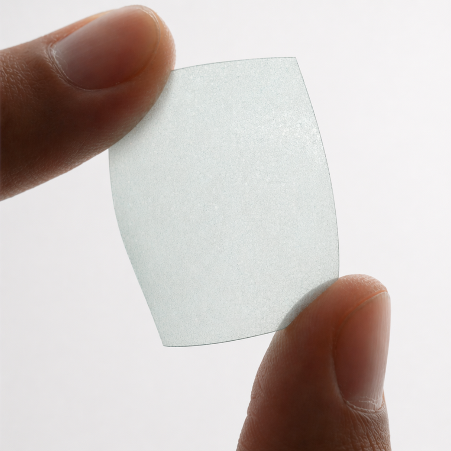 Clean Saint Mouth OS Mint Frost Dissolvable Film held between fingers | Hydroxyapatite | direct enamel delivery

