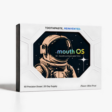 Clean Saint Mouth OS Mint Frost toothpaste film, 60 precision doses in a 30 day supply box